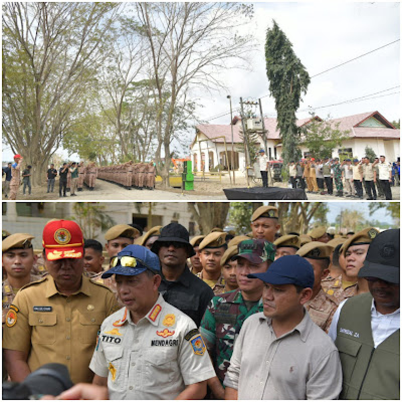 Wagub Aceh Dampingi Mendagri Hadiri Apel Pemulangan Satgas Kemendagri Gelombang I di Aceh Tamiang