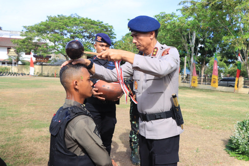 Dalam Kunker, Kapolda Aceh Pimpin Pembaretan 30 Bintara Remaja Satbrimob Polda Aceh