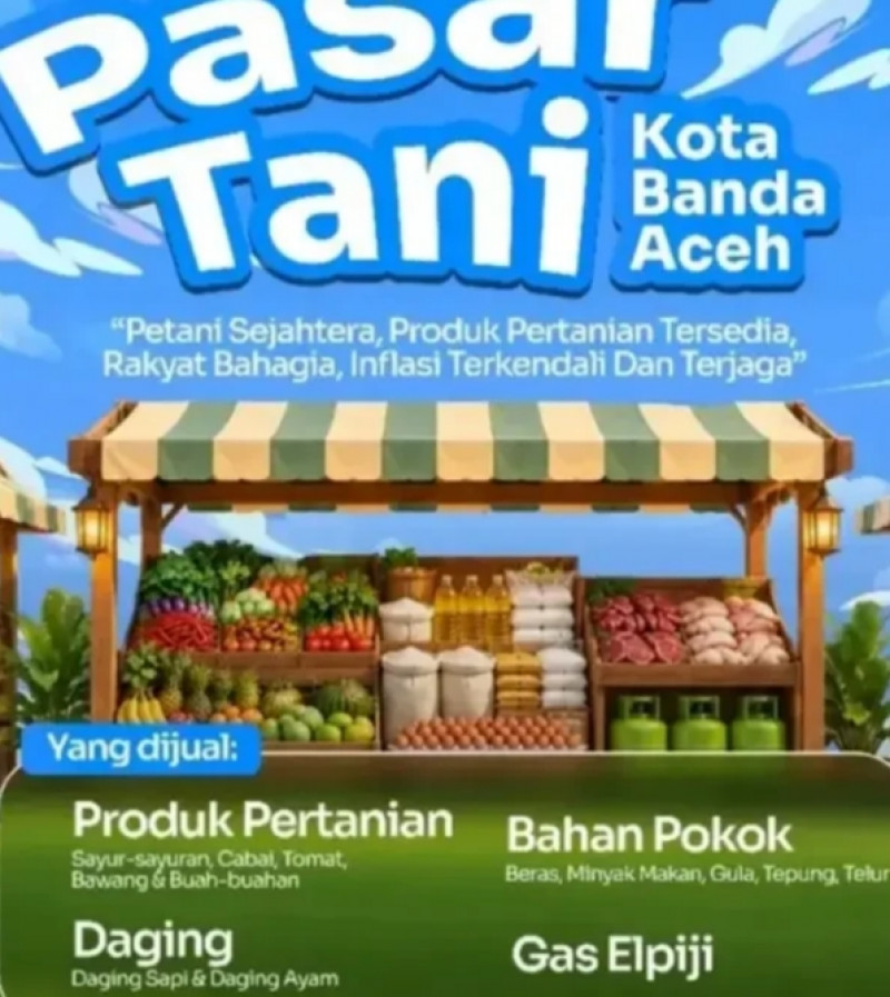 Pasar Tani Hadir di Taman Sari Banda Aceh, Sediakan Pangan Segar dan Kebutuhan Pokok