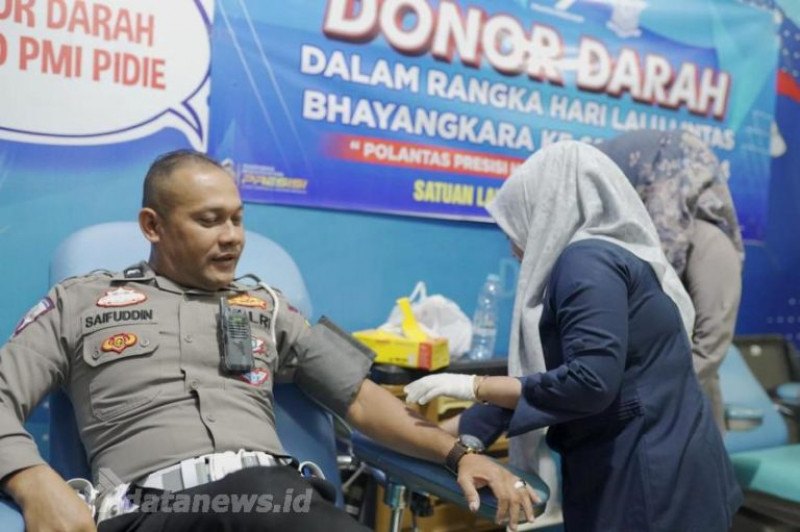 Satlantas Polres Pidie Gelar Donor Darah