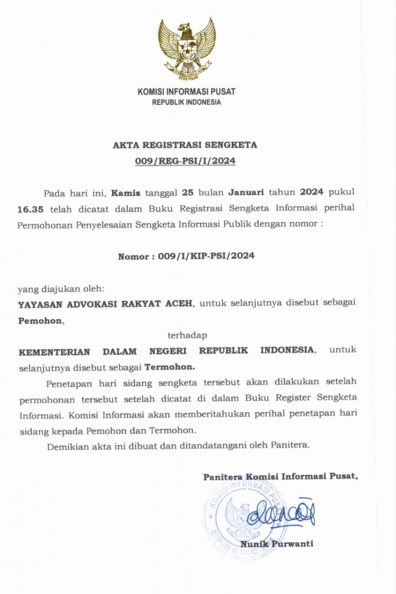 Abaikan UUPA, YARA gugat Kemendagri ke Komisi Informasi Pusat