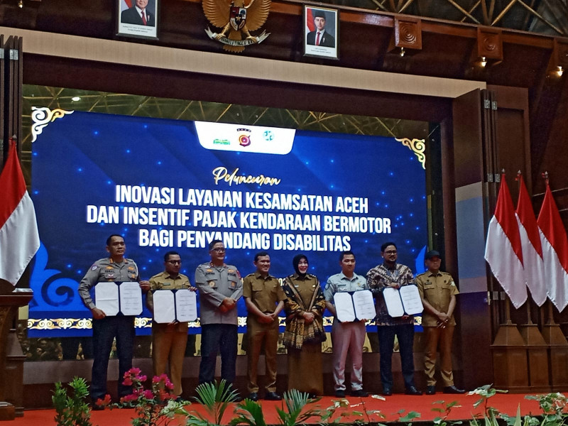Wagub Aceh Tandatangan MoU Keringanan Pajak Untuk penyandang disabilitas