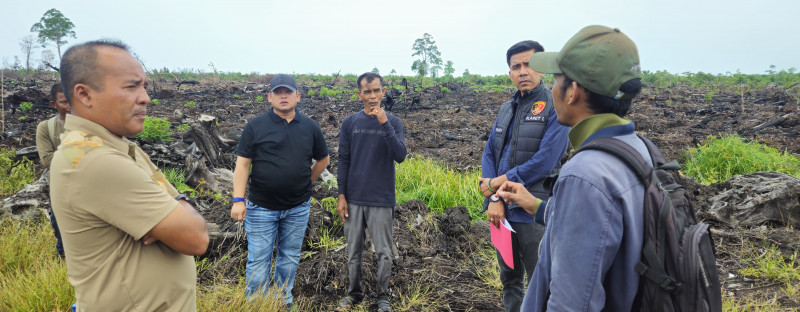 Ditreskrimsus Polda Aceh Periksa Forensik TKP Karhutla di HGU PT GSM