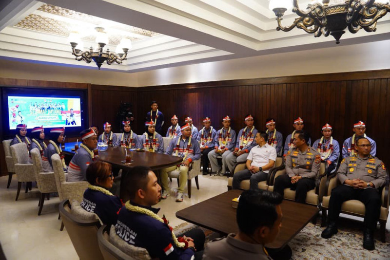 As SDM Kapolri Sambut Kepulangan Kontingen Taekwondo Garbha Presisi Peraih Juara Umum WATA Championship 2026