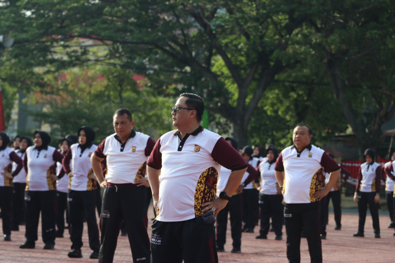 Kapolda Aceh Dan Personel Polda Aceh Olahraga Bersama