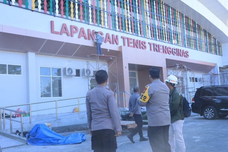 Persiapan Venue PON XXI Di Mapolda Aceh, Lapangan Tenis Trengginas Ditinjau Kapolda Aceh